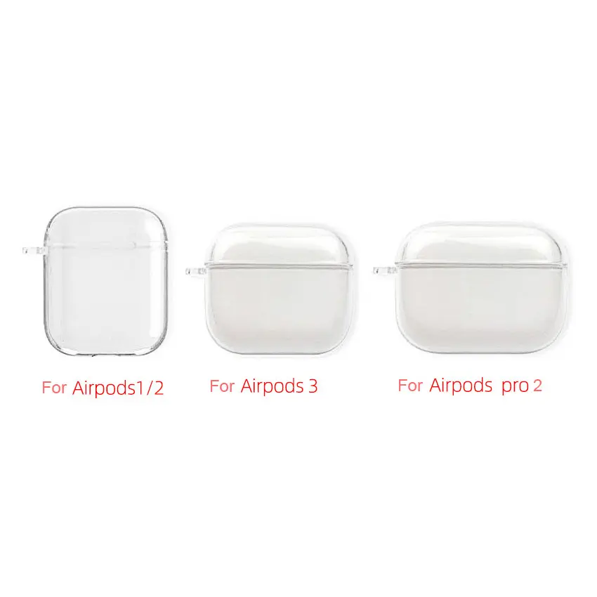 Full Protective Shell Cover Super Clear Transparent Soft TPU Earphone Case For Airpods pro 3 2 1 Ultra Slim Case