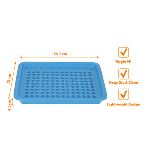 Rectangle <b>Plastic</b> Drying <b>Tray</b> 28.5x21x4.5cm Lightweight Virgin PP Keep Dry Clean Design Durable BPA Free <b>Plastic</b> Serving <b>Tray</b> - Product Image 2