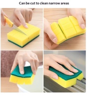 Éponge double face pour récurer, brosse à récurer les casseroles, chiffon de cuisine absorbant et non collant pour casseroles et bols