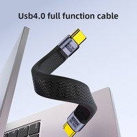Kabel Data USB4 Dual-head Type-C FPC Fitur Lengkap 40 Gbps PD Pengisian Cepat 240 W Audio-video 8K Kabel Silikon