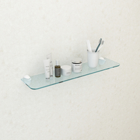 Étagère en verre flottante de stockage à la maison élégante avec des coins arrondis trempés pour la décoration murale
