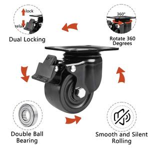 2 Zoll 2,5 Zoll 3 Zoll 1000kg Hochleistungs-Industrie 3 "Durchmesser Verriegelung Lenk rollen Rollen rad Kunststoff Nylon Rollen - Product Image 5