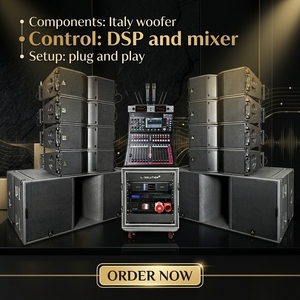 Hot Sale Dual Itly Line <b>Speakers</b> System Power <b>Amplifier</b> Professional Stage Music <b>Speaker</b> Set K208&ks28 - Product Image 1