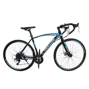 价格便宜700C * 23C 7速定位链碳架平双盘式制动器时尚赛车欧罗比自行车男子公路自行车