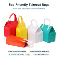 Sac de livraison alimentaire thermoscellé en non-tissé, recyclable, isotherme, personnalisable avec logo pour restaurants, cafés et boulangeries