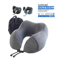Meilleur oreiller de voyage Oreiller en mousse à mémoire de forme pour le cou et soutien de la tête Oreiller doux avec sacs de rangement latéraux pour le sommeil Voyage de repos en avion