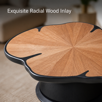 Ensemble de tables basses en bois minimalistes en forme de pétale pour chambre à coucher et salon