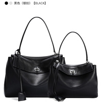 Sacs à main en cuir de vachette véritable, directement de l'usine, pour femmes, classiques, avec fermoir tournant, sac à bandoulière, sac fourre-tout 3-en-1, sac à main à poignée supérieure, OEM ODM