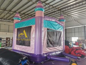 Haute qualité rose gonflable rebond maison château toboggan bâche matériel 4m cordon d'alimentation Logo gratuit fêtes de réparation parcs d'attractions - Product Image 4