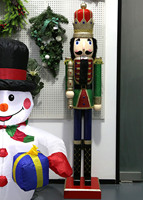 Vente en gros ornements personnalisés en bois 150cm, grand jeu de soldat casse-noisette géant, décoration extérieure de noël