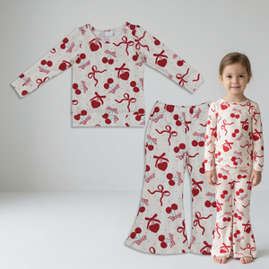Conjunto de algodón para niña, camisa roja de manga larga y pantalones largos - Product Image 4