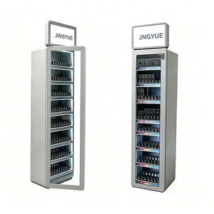 JINGYUE Tobacco Cigarette Display Cabinet 7-Tier Metal <b>Shelving</b> with LED Lighting Freestanding Vertical Rack - Product Image 2
