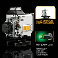 Niveau laser rotatif industriel alimenté par batterie au lithium, 16 lignes vertes 532nm, auto-nivelant électronique à 360 degrés, portée 30m, garantie 3 ans