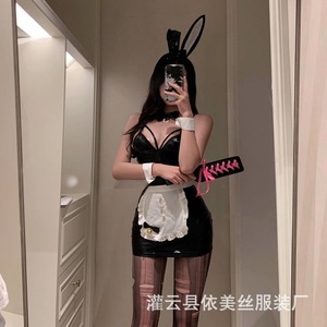 Sexy and alluring erotic uniforms, anime cosplay, bunny girl role-playing, cook, pure and seductive maid, patent leather - Product Image 5