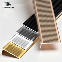 Bandes de marche d'escalier en alliage d'aluminium, bandes de bordure métalliques autocollantes pour carreaux et marbre, bandes de bordure d'escalier en forme de L