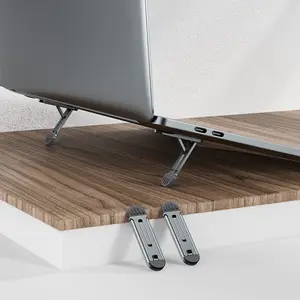 Tragbarer Mini Invisible Tablet-Ständer aus Aluminium legierung für Telefon kissen Verstellbarer klappbarer Desktop-Ständer Stabiler Tablet-Laptop halter
