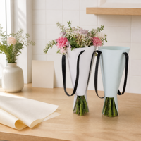 Sacs en papier personnalisés pour bouquets de fleurs, emballage cadeau, fleurs séchées