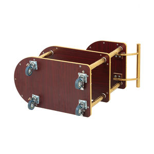 Luxury Liquor Trolley Royal Hand Dessert <strong>Cart</strong> 3 Tier Titanium <strong>Wooden</strong> European Four Wheels Hotel Restaurant Gold Hotel Furniture - Product Image 3