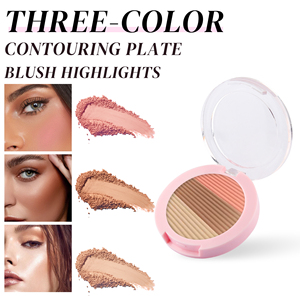 Palette de contouring trois couleurs : Poudre illuminatrice et scintillante, fard mat tout-en-un pour un contouring naturel - Product Image 2