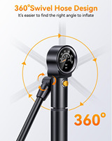 Pompe à vélo portable en alliage d'aluminium haute pression 300 psi avec valve Schrader/Presta pour le gonflage des pneus de vélos de montagne/route