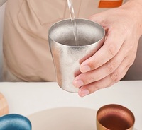 Tasse de voyage portable en titane pur givré, tasse inclinée pour café et thé à domicile