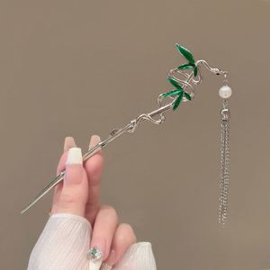 Horquilla de pelo serpentina con perlas y borlas, estilo antiguo Hanfu, hecha a mano, accesorios para el cabello - Product Image 4