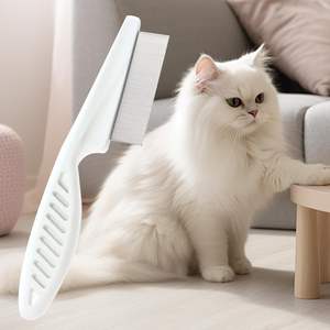 Peigne de toilettage pour animaux de compagnie, peigne doux pour animaux, protection, peigne à haute densité pour chat, chien, toilettage des poils d'animaux, acier inoxydable - Product Image 2