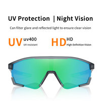 Lunettes de soleil monobloc surdimensionnées pour course de sport Lunettes de soleil polarisées avec miroir réfléchissant UV400 pour hommes et femmes