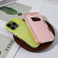 Coques de téléphone antichoc 2-en-1 en TPU couleur bonbon, transparentes avec porte-cartes, pour iPhone 17, 16, 15 – Vente Flash