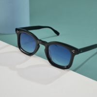 Lunettes de soleil vintage en acétate rond effet écaille de tortue pour activités de plein air, verres dégradés UV400, style rétro, pour hommes et femmes, monture tendance