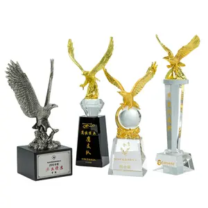 Customized Eagle Spreads Wings Modern Trophy Metal Fantasy Basketball Trophies Crystal Eagle Trophy