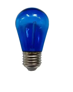 Luzes do Natal do MC S14 azul 1W conduziu bulbos com tampa plástica do bulbo para a base clara conduzida E26