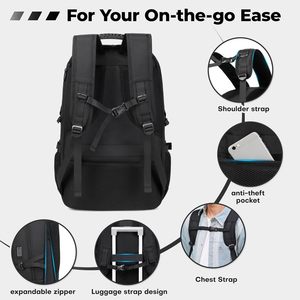 <span class=keywords><strong>Sac</strong></span> <span class=keywords><strong>à</strong></span> <span class=keywords><strong>dos</strong></span> de sport personnalisé <span class=keywords><strong>50L</strong></span> pour hommes et femmes, antivol, avec port de charge USB, <span class=keywords><strong>sac</strong></span> <span class=keywords><strong>à</strong></span> <span class=keywords><strong>dos</strong></span> décontracté pour le sport, compartiment pour chaussures, plusieurs compartiments - Product Image 4