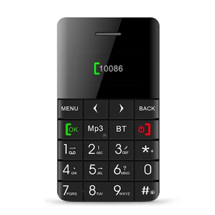 AEKU Qmart Q5 Card Mobile Phone, 5.5mm Pocket Mini Slim Card Phone 0.96 inch QWERTY Keyboard