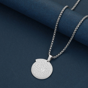 BASQUESUN-Colgante de acero inoxidable con brújula vikinga, joyería, Futhark <span class=keywords><strong>runas</strong></span> - Product Image 6