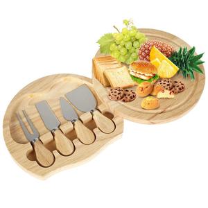 <span class=keywords><strong>Petite</strong></span> <span class=keywords><strong>planche</strong></span> à fromage ronde <span class=keywords><strong>en</strong></span> <span class=keywords><strong>bois</strong></span> de chêne avec couteaux <span class=keywords><strong>en</strong></span> acier inoxydable 3/4 - Product Image 1