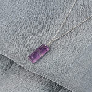YASHEE Collar con colgante de ametrino natural, barra plana, piedra pulida, cristal de chakra curativo energético, regalo para mujeres y hombres - Product Image 6