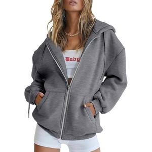 2025 à la mode haute reine femmes surdimensionné Zip sweats à capuche vestes décontractées pour dames automne école mode hiver tenues - Product Image 5