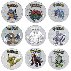 Pièces commémoratives 3D en fer plaqué or et argent, peintes couleur Pika, sur le thème de la série Pocket Monster, articles de collection en métal moulé sous pression - Product Image 3