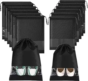 Custom Logo High Quality Non-woven Draw String Bag Promotion Durable Polypropylene Non Woven Drawstring Shoe Pouch Dust Bag