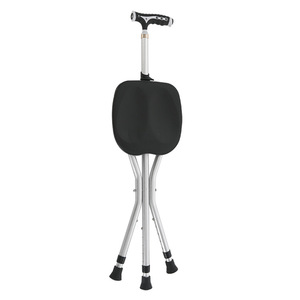 Bastón de Aluminio con Asiento, Ligero, Tipo Trípode, para Apoyo y Movilidad de Personas Mayores - Product Image 1