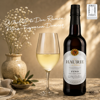Vino Sherry FINO HAURIE Hecho en España, 750 ml, Muy Brillante y Transparente, Sherry Biológico Añejado, Vino Fortificado
