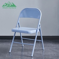Chaise de jardin pliante Wayon en métal noir moderne avec coussin gris, mobilier d'extérieur portable pour patio, pelouse, bord de piscine