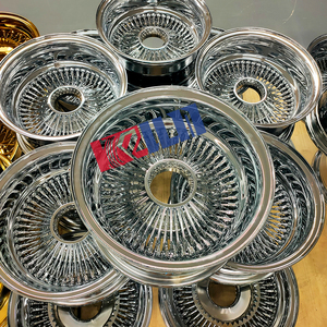 ล้อแม็กซ์โครเมียมขอบ 13 นิ้ว 14x7 Rev 100 ลายตรงสีทอง Lowider - Product Image 6