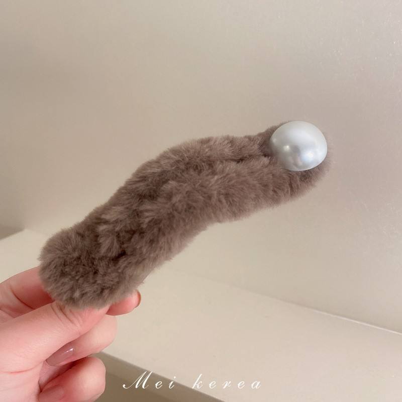 1สีน้ำตาลเข้มพร้อมกิ๊บปากเป็ดไข่มุก