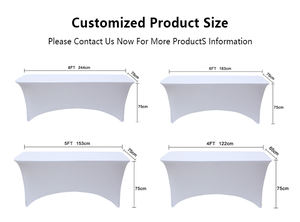 Nappe de table ajustée personnalisée en spandex pour fêtes de mariage et événements pour tables rectangulaires - Product Image 3