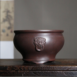Maceta de Cerámica para Bonsái, Arcilla Morada, Diseño de Cara de Animal, Estilo Zen, Maceta China Antigua para Orquídeas - Product Image 4