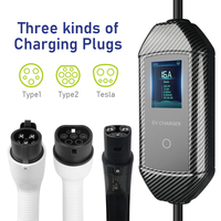 Type2 16A 32A Sortie Réglable 7KW Portable EV Chargeur pour Véhicule Électrique