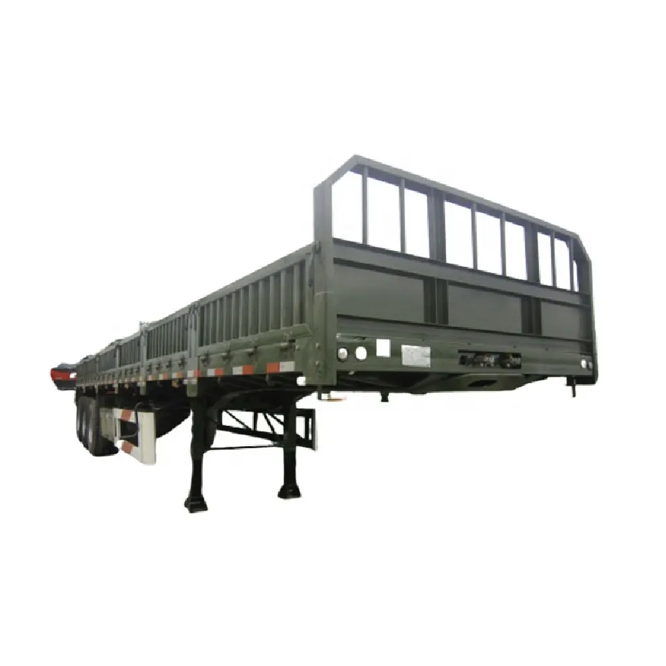 30Ton To 80 Ton Drop Side Wall Fence Semi Trailer Sidewall Dropside Cargo Transport Board Panels 3 Axle Trailer