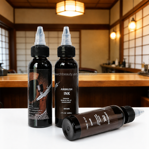 Encre de tatouage professionnelle pour barbier, spray aérographe 60ml, brun naturel, imperméable, pour salon de coiffure, soin de la barbe, rehaussement de la ligne des cheveux, teinture - Product Image 4